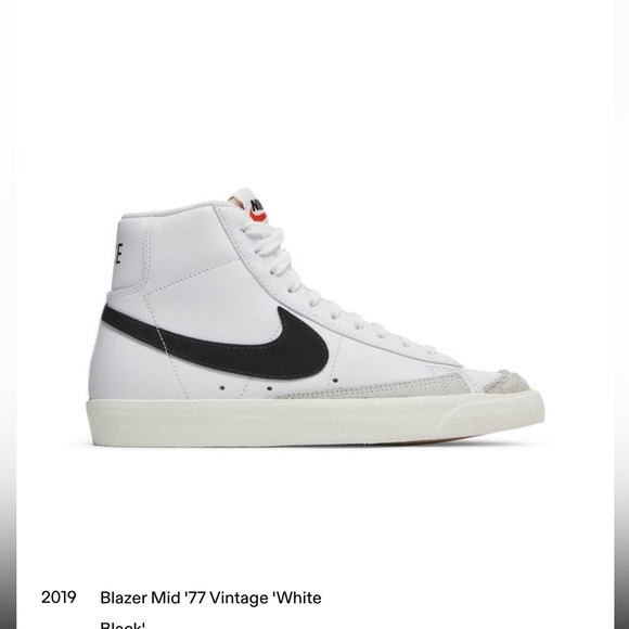 Nike Other - 2019 Blazer Mid 77 Vintage White’Black like NEW! Only worn ONCE! 💕